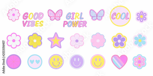 Kawaii Stickers And Patches A Colorful Vector Illustration Set