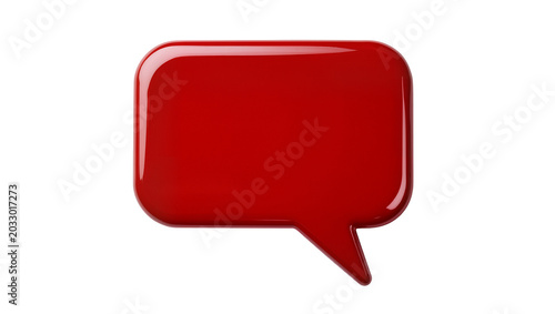Red glossy speech bubble icon