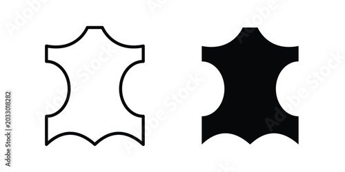 Schilderij op canvas Leather material icon or symbol set