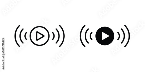 Quadro su tela Livestream icon or symbol set