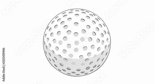 A single dimpled white sphere with shaded circles, rendered in a clean graphic style