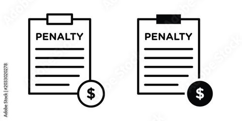 Penalty icon or symbol set