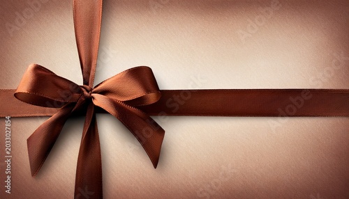 elegant gift card with brown ribbon and textured background
