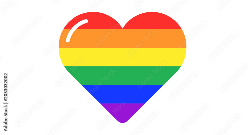 Fototapeta premium Rainbow heart symbol of love equality.