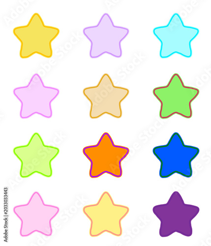 set of colorful stars
