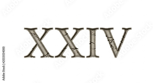 Tablou pe pânză Roman numeral twenty four weathered texture.