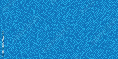 Bild auf Leinwand Monochromatic blue reaction diffusion texture for modern web design template vec