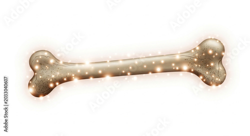Konstfotografi Shiny dog bone with sparkles isolated on white background.