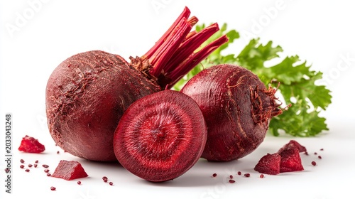 Carved Beetroot With Deep Facial Cutouts Positioned On A White Background