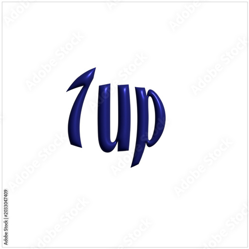 3D Blue “Up” Typography Logo Design on Minimal Background