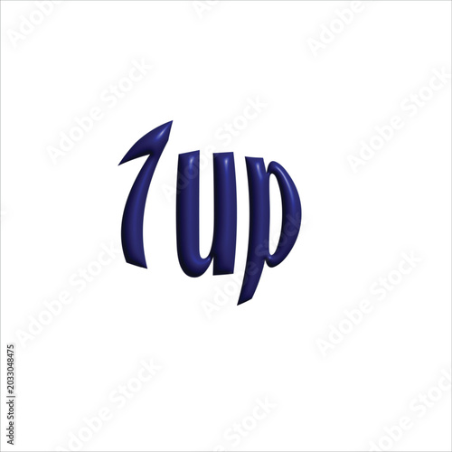 3D Blue “Up” Typography Logo Design on Minimal Background