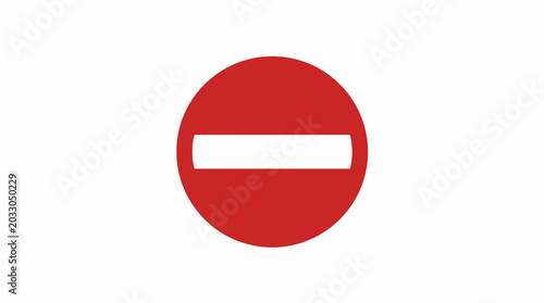 Red prohibition sign with white horizontal bar indicating no entry or stop