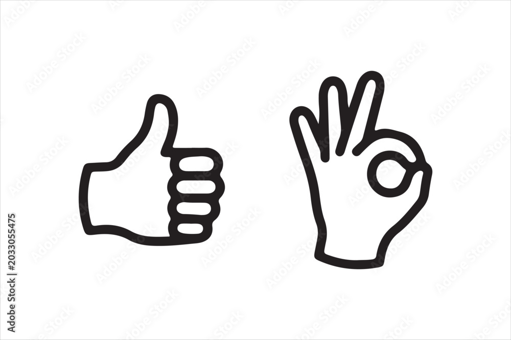 Fototapeta premium Rock Hand Symbol Icon Metal Horn Gesture Vector