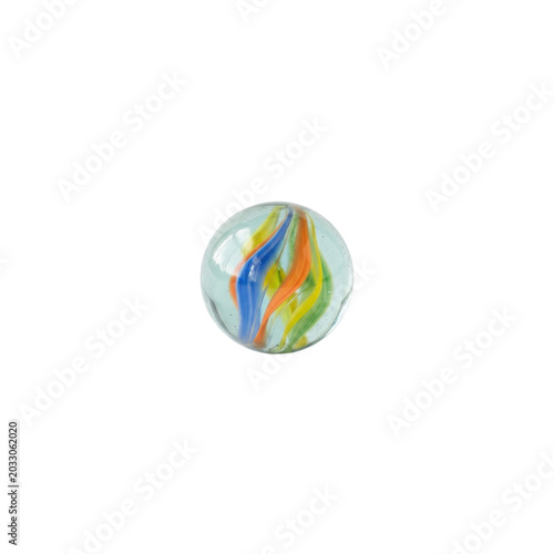 Glass marble with colorful swirls
