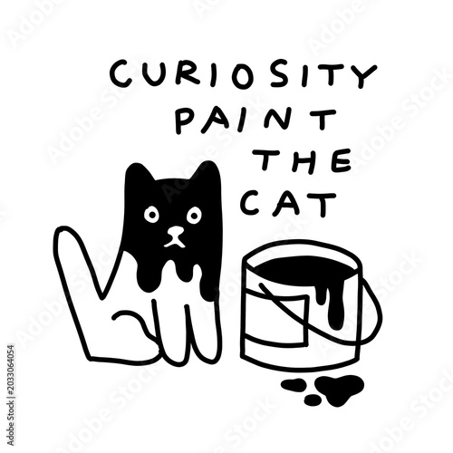 Bild auf Leinwand Edgy alternative curiosity paint the cat indie art style