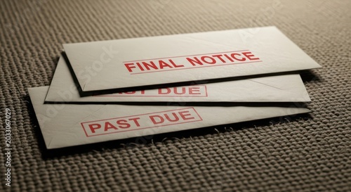 Overdue notice letters, final notice cards, past due reminders, payment overdue bills