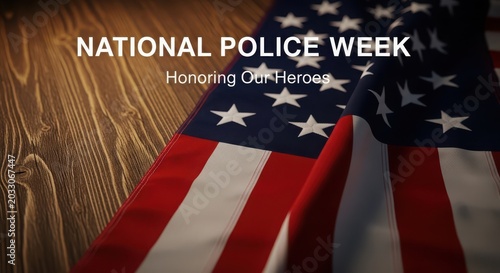 National police week honoring our heroes with american flag