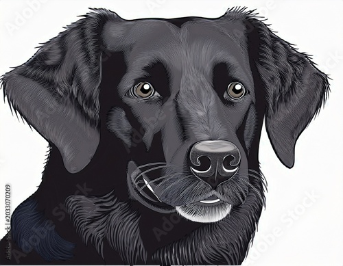black dog isolated on white