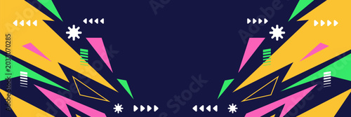 Creative abstract color splash banner with modern pop art style and dynamic geometric composition