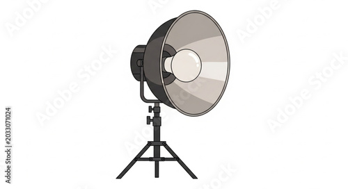Billede på lærred Studio photographic lighting equipment on a tripod stand.