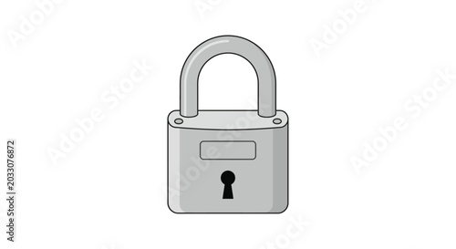 Foto Padlock illustration gray vector graphic with white background