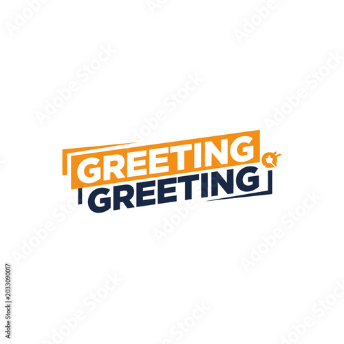 Bold greeting typography banner isolated on white background
