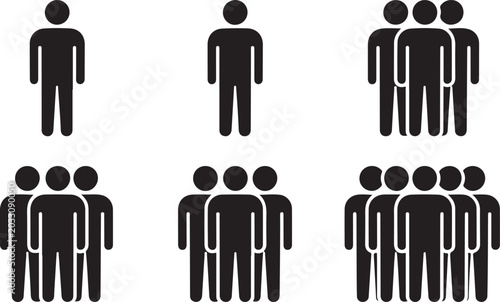 Group icons showing increasing crowd sizes