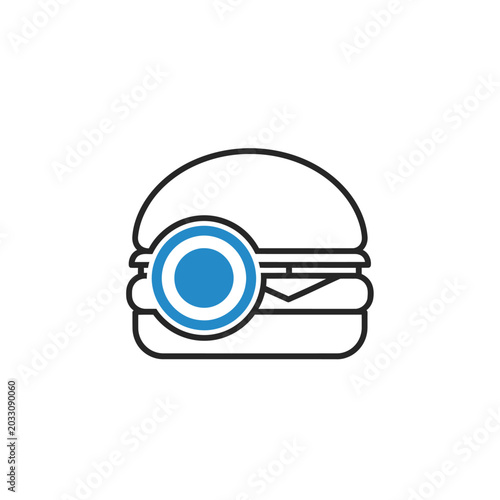 Burger camera logo icon for food photography and blogging