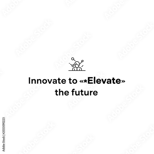 Business innovation quote with modern icon on white background