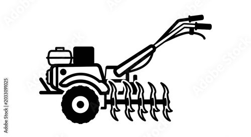 Fotografie Tiller machine for gardening work.
