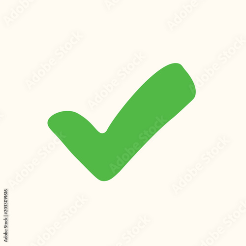 Green Check Tick Approve Confirm Success Flat Symbol

