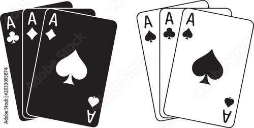 Konstfotografi Four aces playing cards black and white
