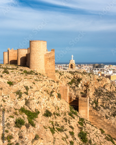 Scenic panoramic view on a sunny afternoon in Almeria, Andalusia, Spain.