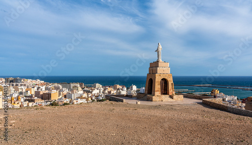 Scenic panoramic view on a sunny afternoon in Almeria, Andalusia, Spain.