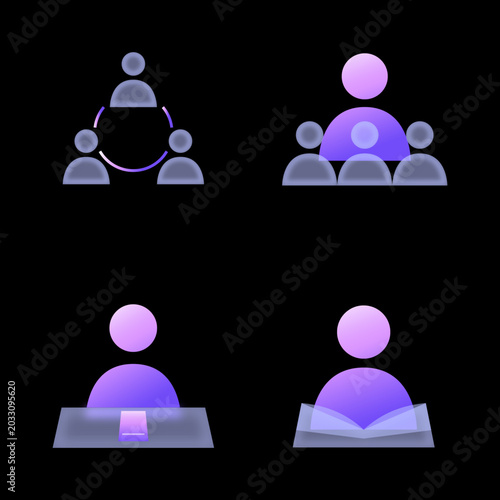 Four different people in different positions
