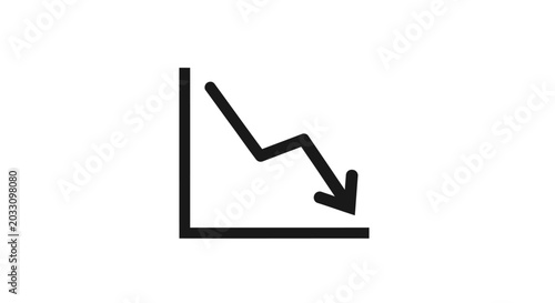 Downward Trend Line Graph Icon.