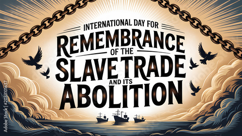 International Day for Remembrance of the Slave Trade and its Abolition poster design transparent background