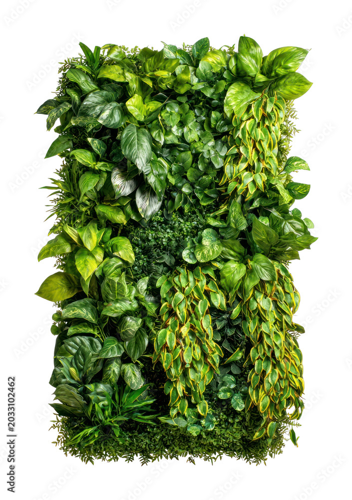 Obraz premium PNG Lush vertical garden display