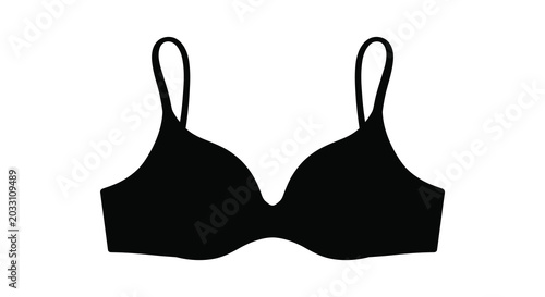 Obraz na płótnie Black lingerie bra silhouette on a white background silhouette