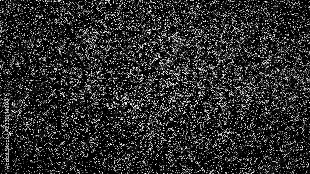 Fototapeta premium Scattered white dots on black background create a varied texture during late evening or night time
