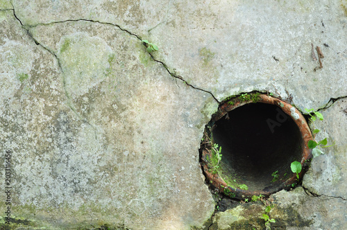Old Concrete Drain Pipe Texture Background