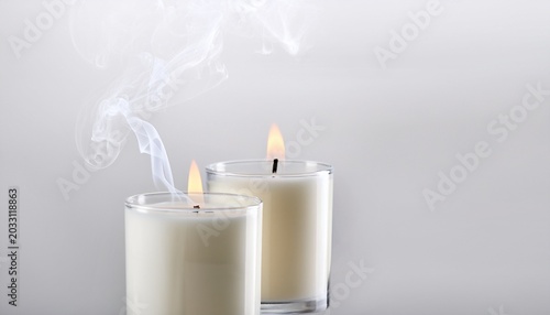 candle smoke white background