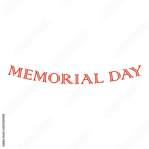 Memorial Day Remembrance Banner with Bold Red Text on White Background