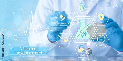 Slika na platnu Scientist working in advanced vaccine development with modern laboratory technol