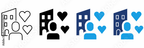Photos Dream home vector icon collection.