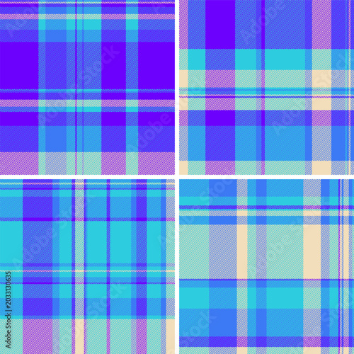 Obraz na plátne Plaid pattern collection for digital textile products