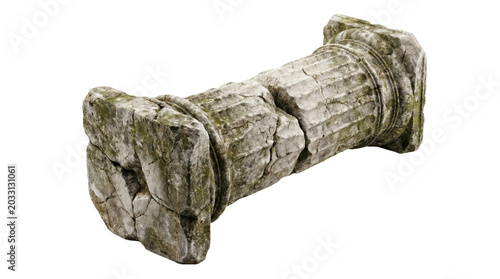 Broken ancient stone column PNG, Isolated on transparent background