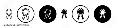 Badge icon filled flat and line versions