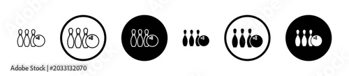 Foto Bowling icon filled flat and line versions