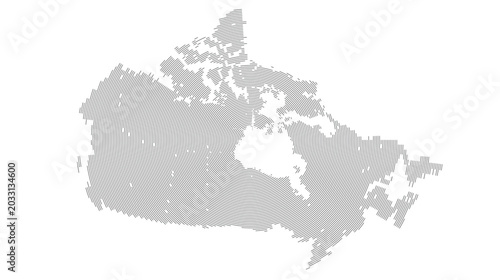 Canada Map Outline Abstract Region Land State Stroke Pattern Vector Monochrome Element Clipart Stylized Symbol Creative